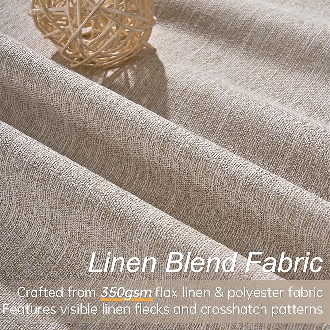 Topfinel Extra Long Custom 102 Inch Curtains, 100% Blackout Curtains Drapery for Bedroom, Winter Acoustic Noise Cancelling Pleated Heading Tape Hook Back Tab Burap Taupe Boho Drapes 2 Panel Set