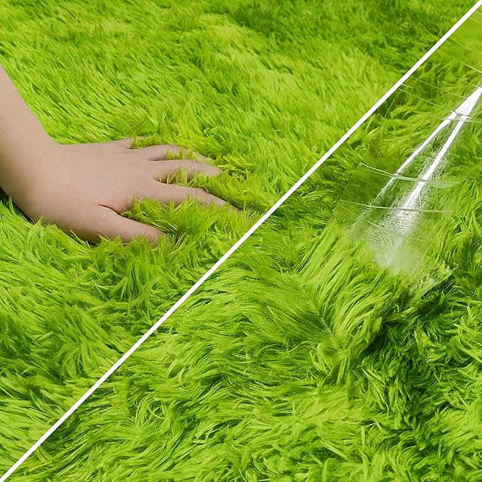 Green Tie-Dyed Rug for Living Room 6x9 Fluffy Area Rug Mat Bedside Throw Rug for Bedroom Kids Room Boys Teens Nursery Baby Dorm Office Home Decor Aesthetic Carpets