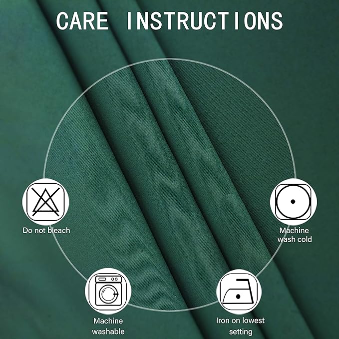 LEMOMO Dark Green Thermal Blackout Curtains/38 x 84 Inch/Set of 2 Panels Room Darkening Curtains for Bedroom