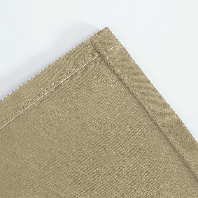 LEMOMO Beige Thermal Blackout Curtains/52 x 54 Inch/Set of 2 Panels Room Darkening Curtains for Bedroom