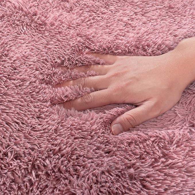 Rugs for Living Room 8x10, Soft Shaggy Modern Shag Area Rug for Bedroom, Upgrade Non-Slip Plush Fluffy Carpet for Kids Boys Girls Room Home Decor Aesthetic, Blush