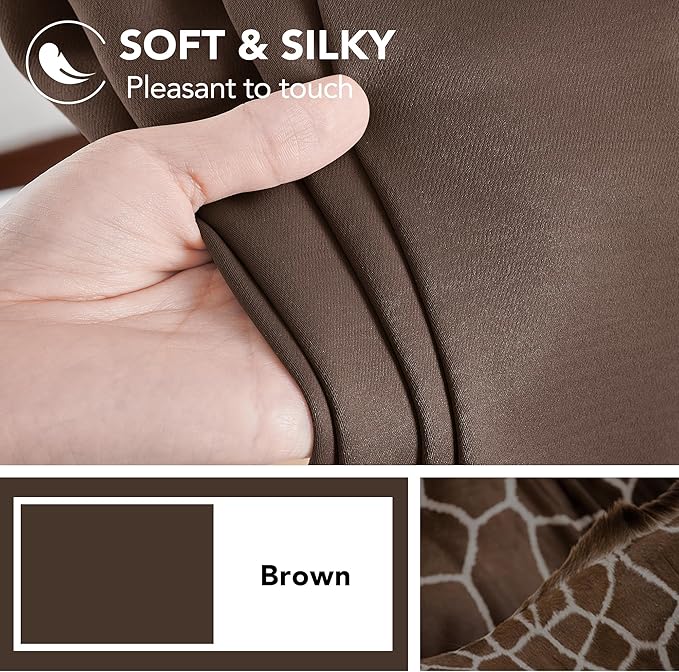 Deconovo Blackout Curtains, Thermal Insulated, W42 x L84 2 Panels, Back Tab, Machine Washable, Room-Darkening Drapes for Bedroom/Living Room Brown