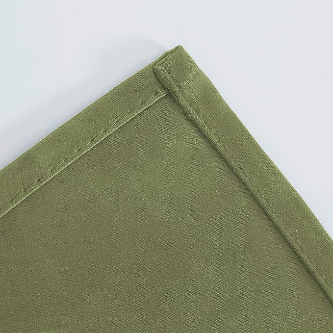 LEMOMO Olive Green Thermal Blackout Curtains/38 x 63 Inch/Set of 2 Panels Room Darkening Curtains for Bedroom