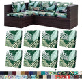 8Pcs Stretch Patio Cushion Covers,Outdoor Couch Covers Replacement,Outdoor Couch & Sofa Slipcovers,for Patio Furniture Cushion Covers,Washable Reusable Furniture Protector (Green Forest, Cover Only)
