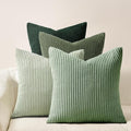 Topfinel Corduroy Throw Pillow Covers Pack of 2 Green 16"x16" No Insert with Hidden Zipper | Decorative Cushion Covers for Bedroom,livingroom and Nursery,Light Green