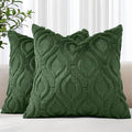 decorUhome Throw Pillow Covers 22x22 Inch Set of 2, Soft Plush Faux Wool Forest Elf Solid Couch Pillow Covers, Accent Euro Sham Farmhouse Neutral Square Pillow Cases for Sofa Bed Living Room